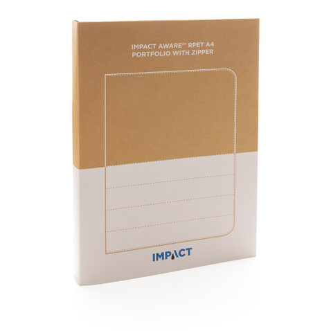 Impact AWARE™ RPET A4 Portfolio mit Reißverschluss schwarz bedrucken, Art.-Nr. P774.161