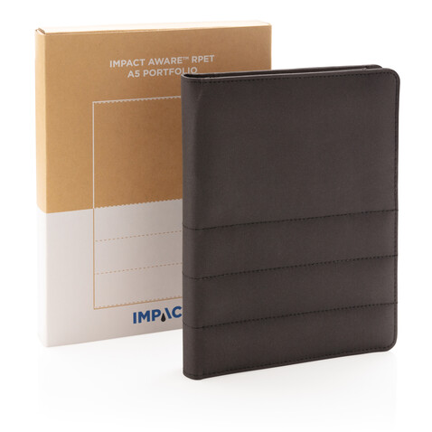 Impact AWARE™ RPET A5 Portfolio schwarz bedrucken, Art.-Nr. P774.171