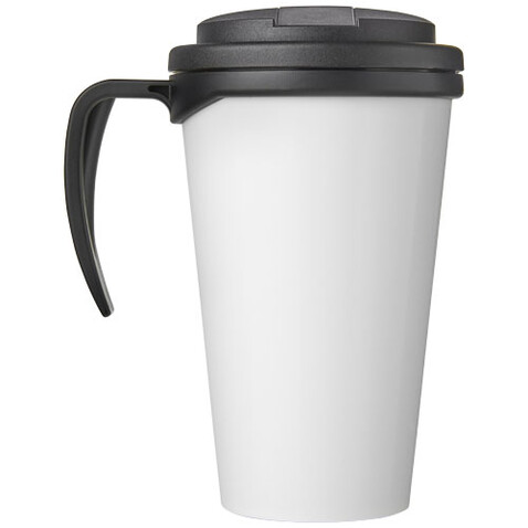 Brite-Ameriano® Grande 350 ml Isolierbecher mit auslaufsicherem Schraubverschluss, schwarz, schwarz bedrucken, Art.-Nr. 21042000