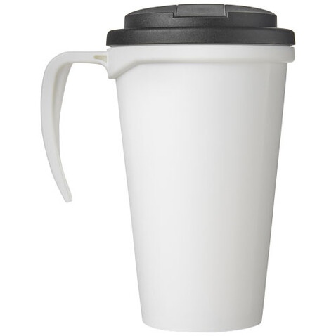 Brite-Ameriano® Grande 350 ml Isolierbecher mit auslaufsicherem Schraubverschluss, weiss, schwarz bedrucken, Art.-Nr. 21042006 Brite-Ameriano® Grande 350 ml Isolierbecher mit auslaufsicherem Schraubverschluss, weiss, schwarz bedrucken, Art.-Nr. 21042006