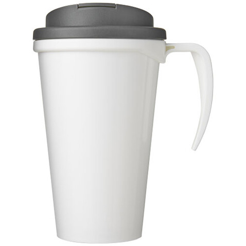 Brite-Ameriano® Grande 350 ml Isolierbecher mit auslaufsicherem Schraubverschluss, weiss, grau bedrucken, Art.-Nr. 21042013 Brite-Ameriano® Grande 350 ml Isolierbecher mit auslaufsicherem Schraubverschluss, weiss, grau bedrucken, Art.-Nr. 21042013