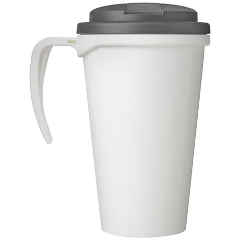 Brite-Ameriano® Grande 350 ml Isolierbecher mit auslaufsicherem Schraubverschluss, weiss, grau bedrucken, Art.-Nr. 21042013 Brite-Ameriano® Grande 350 ml Isolierbecher mit auslaufsicherem Schraubverschluss, weiss, grau bedrucken, Art.-Nr. 21042013