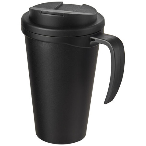 Americano® Grande 350 ml Isolierbecher mit auslaufsicherem Schraubverschluss, schwarz, schwarz bedrucken, Art.-Nr. 21042100