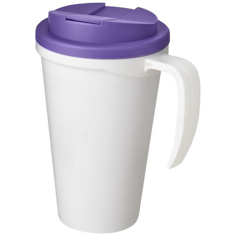 Americano® Grande 350 ml Isolierbecher mit auslaufsicherem Schraubverschluss, weiss, lila bedrucken, Art.-Nr. 21042110