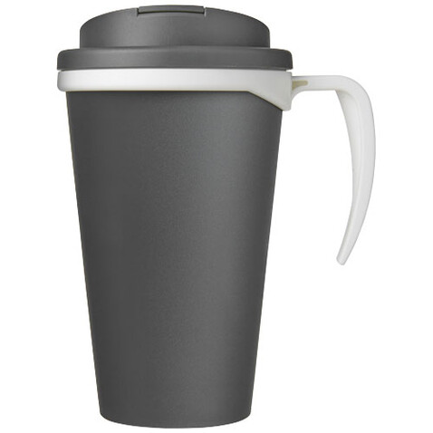 Americano® Grande 350 ml Isolierbecher mit auslaufsicherem Schraubverschluss, grau bedrucken, Art.-Nr. 21042114