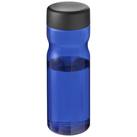 H2O Active® Eco Base 650 ml Sportflasche mit Drehdeckel, blau, schwarz bedrucken, Art.-Nr. 21043504