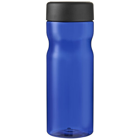 H2O Active® Eco Base 650 ml Sportflasche mit Drehdeckel, blau, schwarz bedrucken, Art.-Nr. 21043504