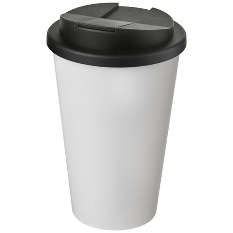 Americano® 350 ml Isolierbecher mit auslaufsicherem Schraubverschluss, weiss, schwarz bedrucken, Art.-Nr. 21069500