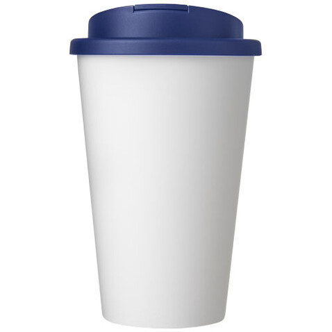 Americano® 350 ml Isolierbecher mit auslaufsicherem Schraubverschluss, weiss, blau bedrucken, Art.-Nr. 21069501