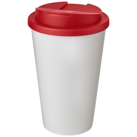 Americano® 350 ml Isolierbecher mit auslaufsicherem Schraubverschluss, weiss, rot bedrucken, Art.-Nr. 21069502 Americano® 350 ml Isolierbecher mit auslaufsicherem Schraubverschluss, weiss, rot bedrucken, Art.-Nr. 21069502
