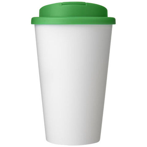 Americano® 350 ml Isolierbecher mit auslaufsicherem Schraubverschluss, weiss, grün bedrucken, Art.-Nr. 21069506