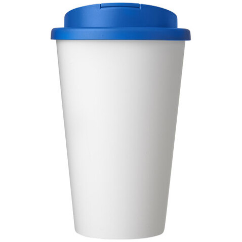 Americano® 350 ml Isolierbecher mit auslaufsicherem Schraubverschluss, weiss, mittelblau bedrucken, Art.-Nr. 21069507