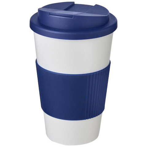 Americano® 350 ml Isolierbecher mit Schutzring & auslaufsicherem Schraubverschluss, weiss, blau bedrucken, Art.-Nr. 21069601 Americano® 350 ml Isolierbecher mit Schutzring & auslaufsicherem Schraubverschluss, weiss, blau bedrucken, Art.-Nr. 21069601