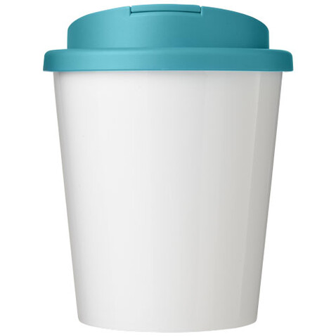 Brite-Americano® Espresso 250 ml Isolierbecher mit auslaufsicherem Schraubverschluss, weiss, aquablau bedrucken, Art.-Nr. 21069804