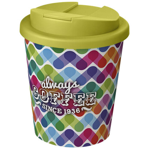 Brite-Americano® Espresso 250 ml Isolierbecher mit auslaufsicherem Schraubverschluss, weiss, limone bedrucken, Art.-Nr. 21069805