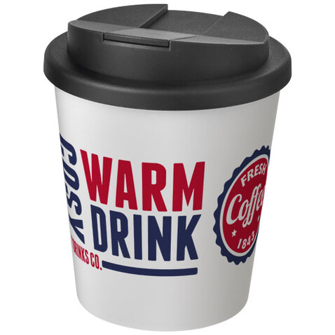 Americano® Espresso 250 ml Isolierbecher mit auslaufsicherem Schraubverschluss, weiss, schwarz bedrucken, Art.-Nr. 21069900