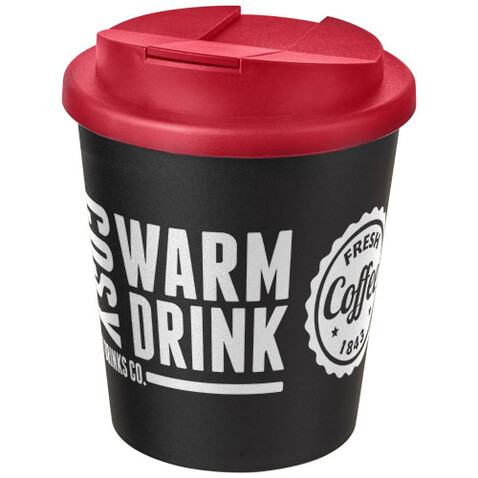 Americano® Espresso 250 ml Isolierbecher mit auslaufsicherem Schraubverschluss, schwarz, rot bedrucken, Art.-Nr. 21069908
