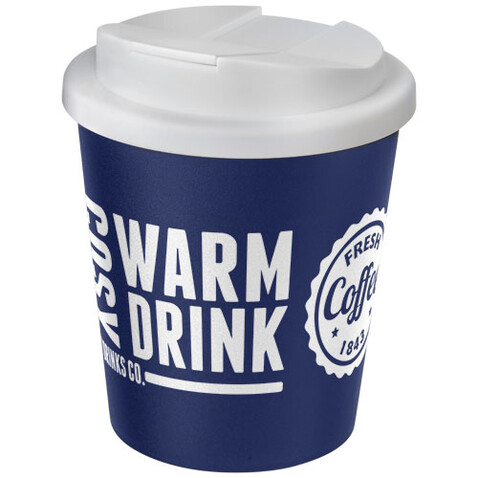 Americano® Espresso 250 ml Isolierbecher mit auslaufsicherem Schraubverschluss, blau, weiss bedrucken, Art.-Nr. 21069909