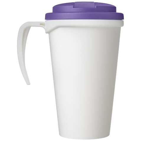 Americano® Grande 350 ml Isolierbecher mit auslaufsicherem Schraubverschluss, weiss, lila bedrucken, Art.-Nr. 21042110