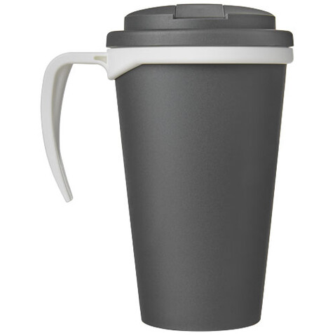 Americano® Grande 350 ml Isolierbecher mit auslaufsicherem Schraubverschluss, grau bedrucken, Art.-Nr. 21042114