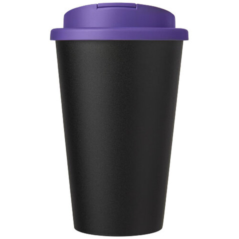 Americano® Eco 350 ml recycelter Becher mit auslaufsicherem Deckel, lila, schwarz bedrucken, Art.-Nr. 21042537 Americano® Eco 350 ml recycelter Becher mit auslaufsicherem Deckel, lila, schwarz bedrucken, Art.-Nr. 21042537