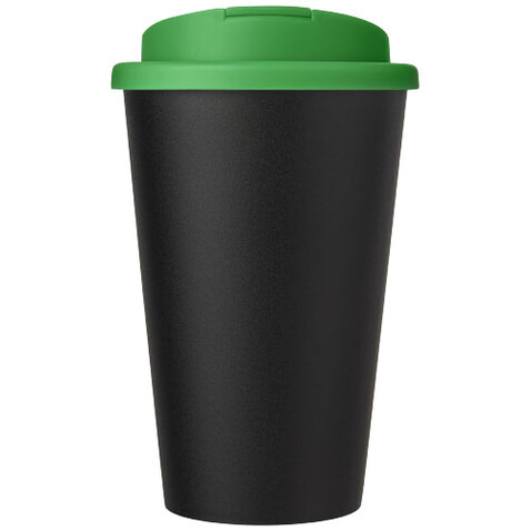 Americano® Eco 350 ml recycelter Becher mit auslaufsicherem Deckel, grün, schwarz bedrucken, Art.-Nr. 21042561 Americano® Eco 350 ml recycelter Becher mit auslaufsicherem Deckel, grün, schwarz bedrucken, Art.-Nr. 21042561