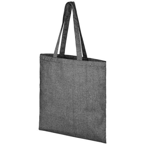 Pheebs 210 g/m² recycelte Tragetasche 7L, heather schwarz bedrucken, Art.-Nr. 12052190