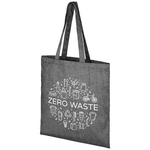 Pheebs 210 g/m² recycelte Tragetasche 7L, heather schwarz bedrucken, Art.-Nr. 12052190