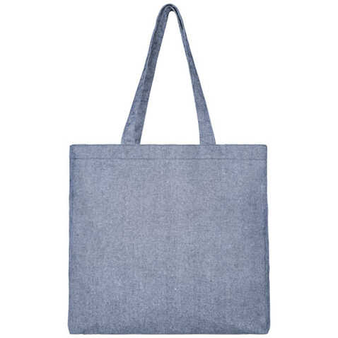 Pheebs 210 g/m² recycelte Tragetasche mit Seitenfalten 13L, heather blau bedrucken, Art.-Nr. 12053750
