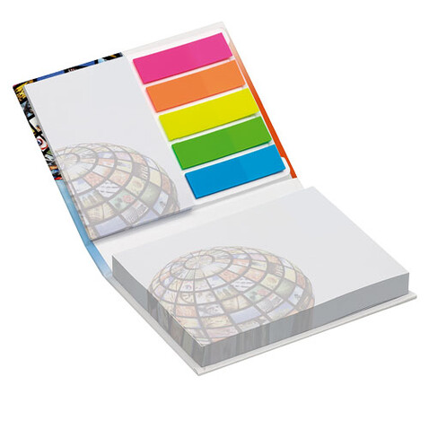 Combi Notiz- und Markierungs-Set mit Softcover, weiss bedrucken, Art.-Nr. 21239000