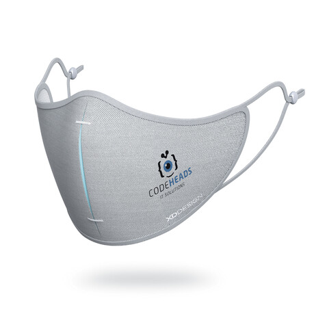 XD DESIGN Masken-Set grau, blau bedrucken, Art.-Nr. P265.872
