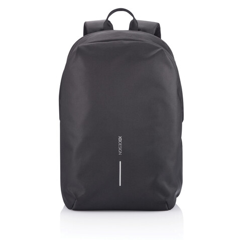 Bobby Soft, Anti-Diebstahl-Rucksack schwarz, grün bedrucken, Art.-Nr. P705.791