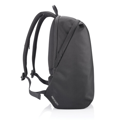 Bobby Soft, Anti-Diebstahl-Rucksack schwarz, grün bedrucken, Art.-Nr. P705.791