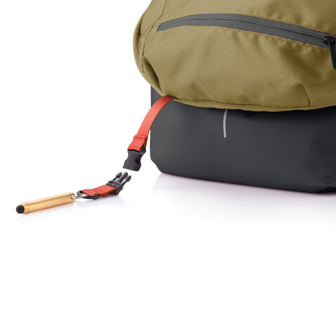 Bobby Soft, Anti-Diebstahl-Rucksack schwarz, grün bedrucken, Art.-Nr. P705.791