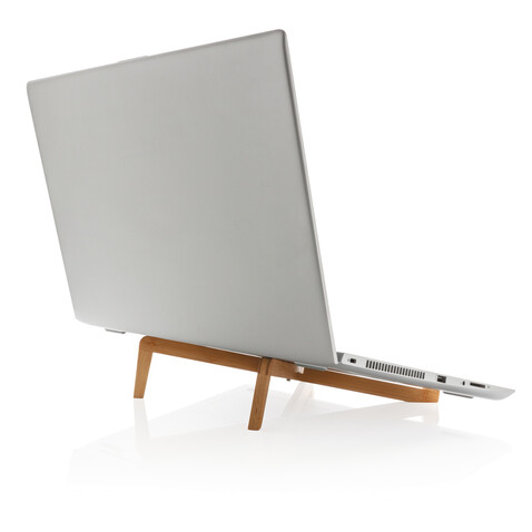 Tragbare Bambus Laptop-Stütze braun bedrucken, Art.-Nr. P262.019