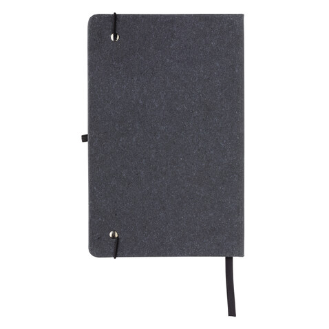 A5 Hardcover Notizbuch aus GRS recyceltem PU grau bedrucken, Art.-Nr. P774.202
