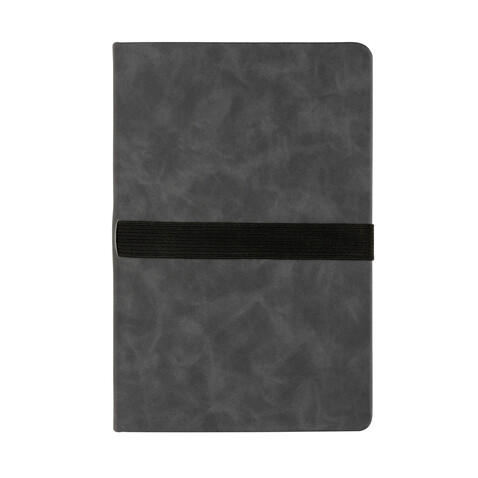 Deluxe Hardcover PU Notizbuch mit Handy- und Stiftehalter grau bedrucken, Art.-Nr. P774.232