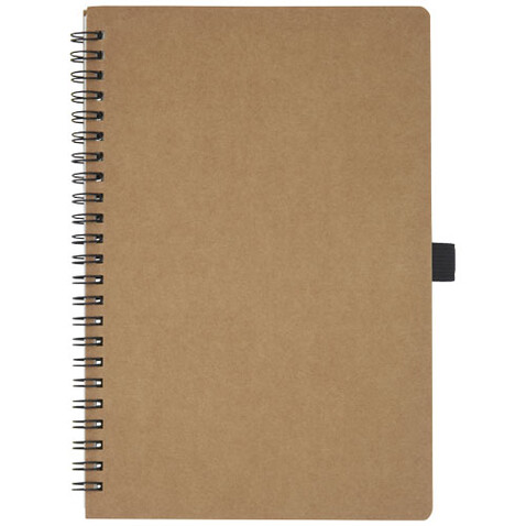 Cobble A5 Notizbuch mit Spiralbindung aus recyceltem Karton mit Steinpapier, natur bedrucken, Art.-Nr. 10773206