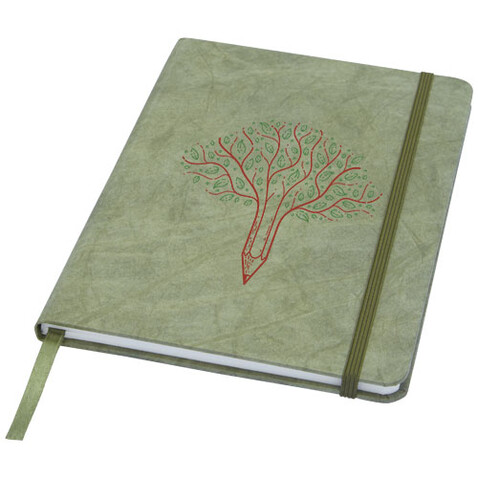 Breccia A5 Notizbuch aus Steinpapier, grün bedrucken, Art.-Nr. 10774161