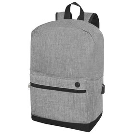 Hoss 15,6&amp;quot; Business Laptop-Rucksack 16L, heather mediumgrau bedrucken, Art.-Nr. 12051106