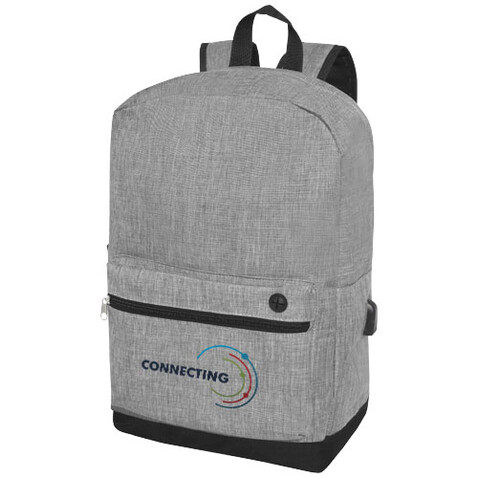 Hoss 15,6&quot; Business Laptop-Rucksack 16L, heather mediumgrau bedrucken, Art.-Nr. 12051106