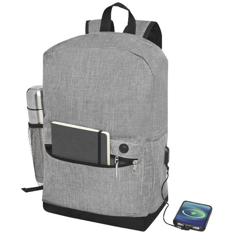 Hoss 15,6&quot; Business Laptop-Rucksack 16L, heather mediumgrau bedrucken, Art.-Nr. 12051106