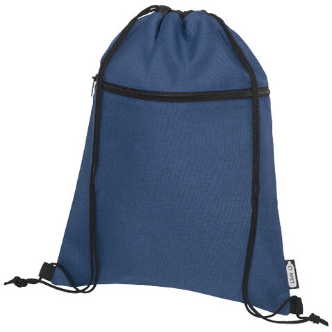 Ross Turnbeutel aus RPET 5L, heather navy bedrucken, Art.-Nr. 12051811