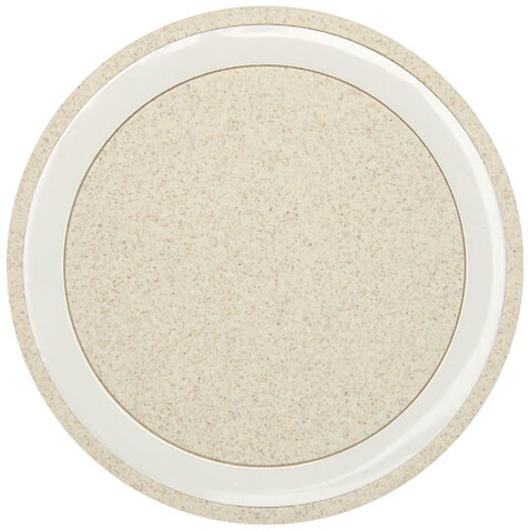 Naka kabelloses 5W Ladepad aus Weizenstroh, beige bedrucken, Art.-Nr. 12413602