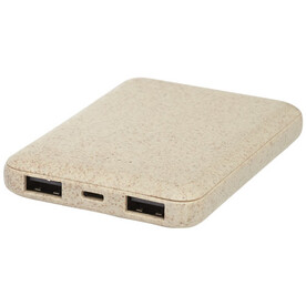 Asama 5000 mAh Powerbank aus Weizenstroh, beige bedrucken, Art.-Nr. 12413702 Asama 5000 mAh Powerbank aus Weizenstroh, beige bedrucken, Art.-Nr. 12413702