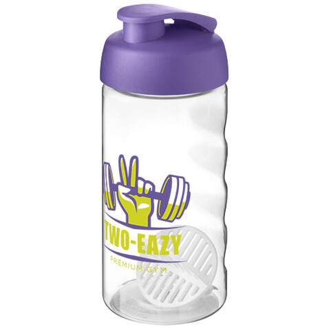 H2O Active® Bop 500 ml Shakerflasche, lila, transparent bedrucken, Art.-Nr. 21070437