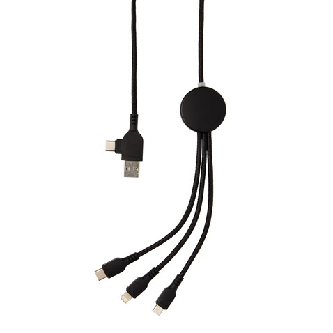 Light-Up Logo 6-in-1 Kabel schwarz bedrucken, Art.-Nr. P302.391