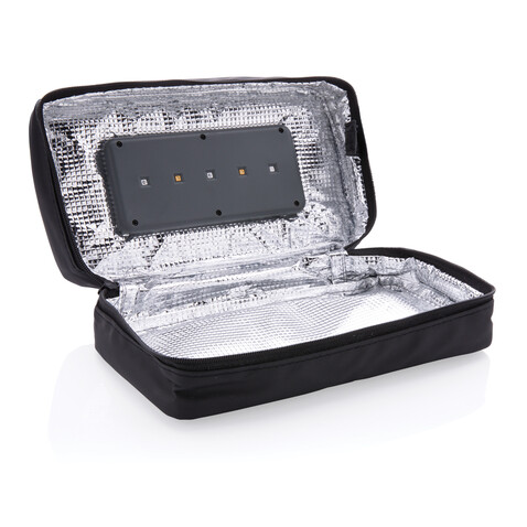 Tragbare UV-C-Sterilisationstasche mit integriertem Akku grau bedrucken, Art.-Nr. P820.222