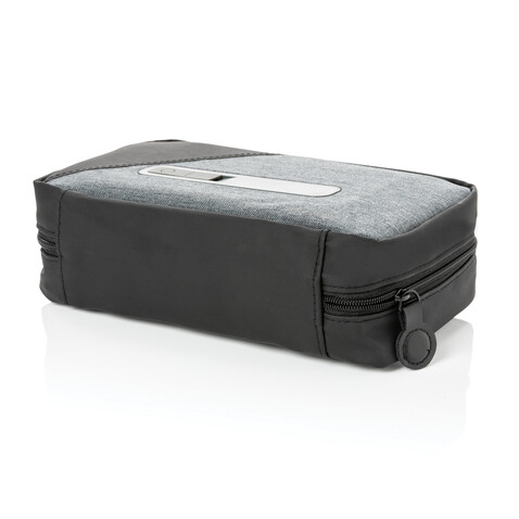 Tragbare UV-C-Sterilisationstasche mit integriertem Akku grau bedrucken, Art.-Nr. P820.222