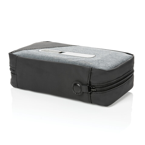 Tragbare UV-C-Sterilisationstasche mit integriertem Akku grau bedrucken, Art.-Nr. P820.222